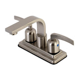 Centurion Two-Handle 2-Hole Deck Mount 4" Centerset Bathroom Faucet with Push Pop-Up