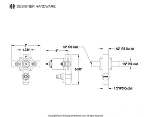 Pressure Balanced Tub and Shower Valve, with Stops