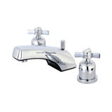 Millennium Two-Handle 3-Hole Deck Mount Widespread Bathroom Faucet with Plastic Pop-Up