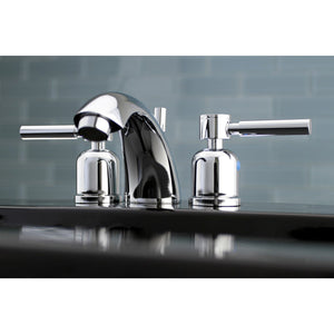 Concord Two-Handle 3-Hole Deck Mount Mini-Widespread Bathroom Faucet with Plastic Pop-Up