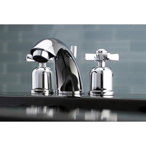 Millennium Two-Handle 3-Hole Deck Mount Mini-Widespread Bathroom Faucet with Plastic Pop-Up