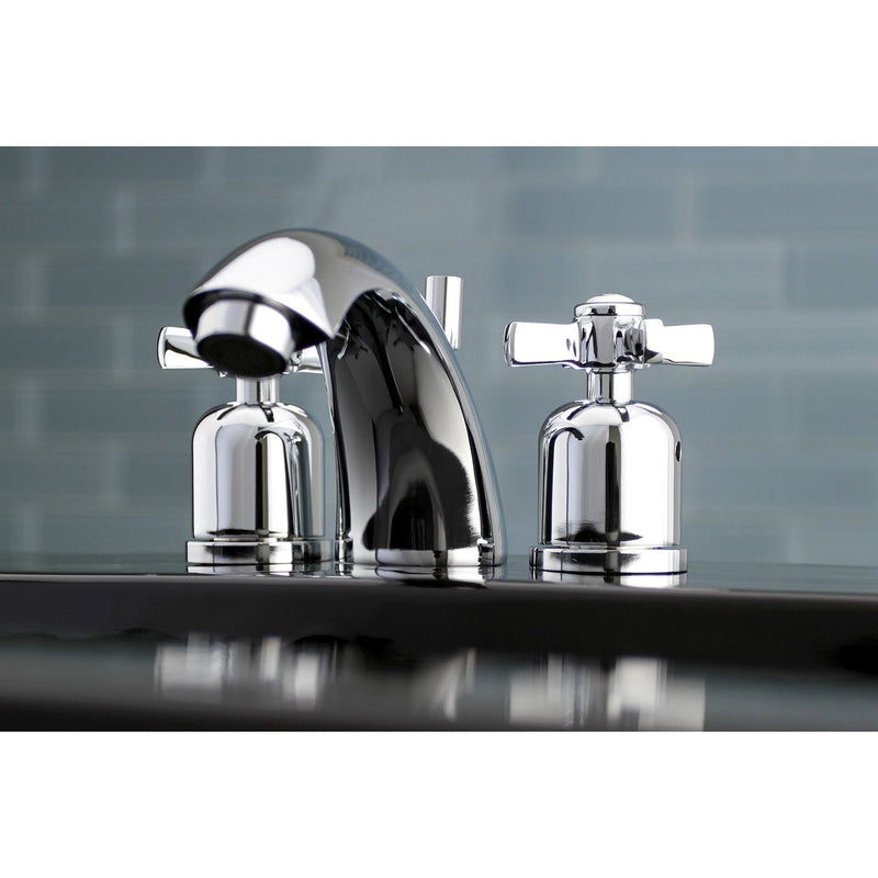 Millennium Two-Handle 3-Hole Deck Mount Mini-Widespread Bathroom Faucet with Pop-Up Drain
