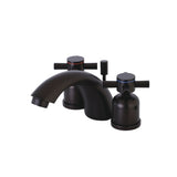 Concord Two-Handle 3-Hole Deck Mount Mini-Widespread Bathroom Faucet with Pop-Up Drain