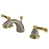 Royale Two-Handle 3-Hole Deck Mount Mini-Widespread Bathroom Faucet with Plastic Pop-Up
