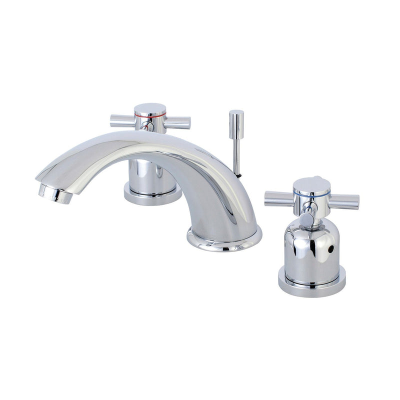 Concord Two-Handle 3-Hole Deck Mount Widespread Bathroom Faucet with Retail Pop-Up Drain