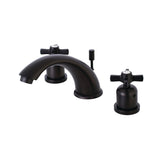 Millennium Two-Handle 3-Hole Deck Mount Widespread Bathroom Faucet with Retail Pop-Up Drain