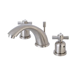 Millennium Two-Handle 3-Hole Deck Mount Widespread Bathroom Faucet with Retail Pop-Up Drain