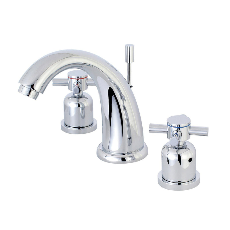 Concord Two-Handle 3-Hole Deck Mount Widespread Bathroom Faucet with Retail Pop-Up Drain