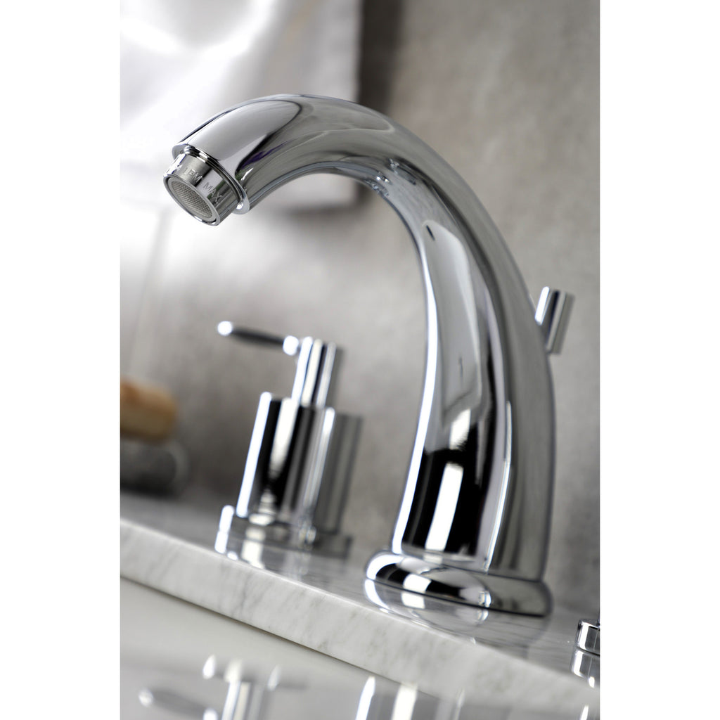 Serena Two-Handle 3-Hole Deck Mount Widespread Bathroom Faucet with Pop-Up Drain