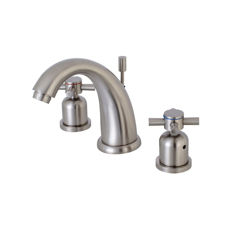 Concord Two-Handle 3-Hole Deck Mount Widespread Bathroom Faucet with Retail Pop-Up Drain