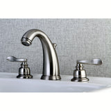 NuWave French Two-Handle 3-Hole Deck Mount Widespread Bathroom Faucet with Plastic Pop-Up