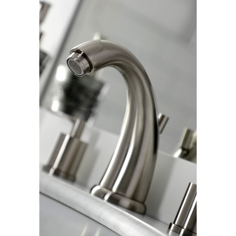 Serena Two-Handle 3-Hole Deck Mount Widespread Bathroom Faucet with Retail Pop-Up Drain