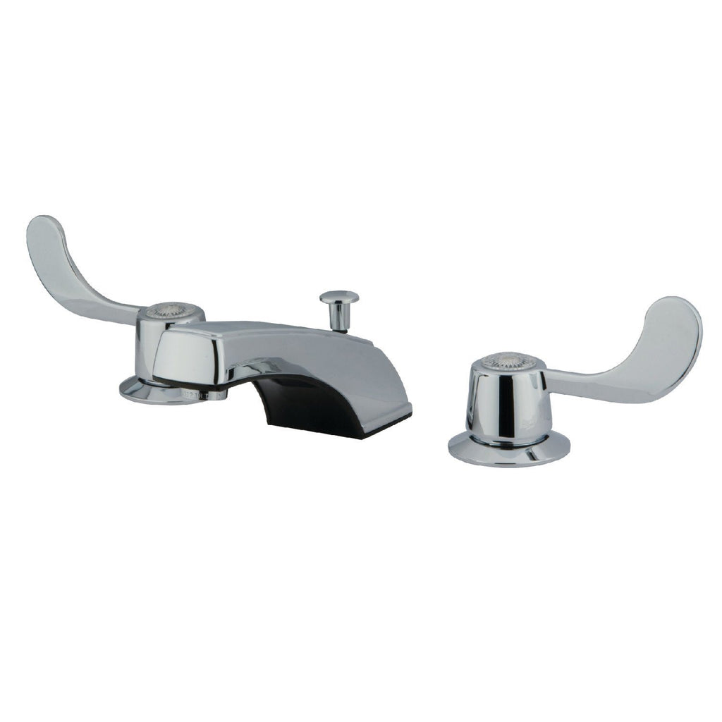 Vista Two-Handle 3-Hole Deck Mount Widespread Bathroom Faucet with Plastic Pop-Up