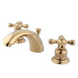 Victorian Two-Handle 3-Hole Deck Mount Mini-Widespread Bathroom Faucet with Pop-Up Drain