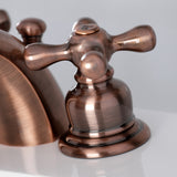 Victorian Two-Handle 3-Hole Deck Mount Mini-Widespread Bathroom Faucet with Pop-Up Drain