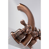 Victorian Two-Handle 3-Hole Deck Mount Mini-Widespread Bathroom Faucet with Pop-Up Drain