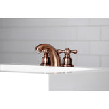 Victorian Two-Handle 3-Hole Deck Mount Mini-Widespread Bathroom Faucet with Plastic Pop-Up