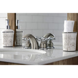 Victorian Two-Handle 3-Hole Deck Mount Mini-Widespread Bathroom Faucet with Pop-Up Drain