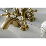 Victorian Two-Handle 3-Hole Deck Mount Mini-Widespread Bathroom Faucet with Plastic Pop-Up