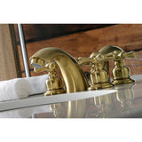 Victorian Two-Handle 3-Hole Deck Mount Mini-Widespread Bathroom Faucet with Plastic Pop-Up