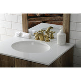 Victorian Two-Handle 3-Hole Deck Mount Mini-Widespread Bathroom Faucet with Pop-Up Drain