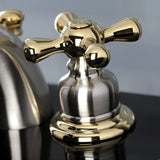 Victorian Two-Handle 3-Hole Deck Mount Mini-Widespread Bathroom Faucet with Plastic Pop-Up