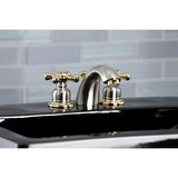 Victorian Two-Handle 3-Hole Deck Mount Mini-Widespread Bathroom Faucet with Plastic Pop-Up