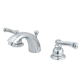 Royale Two-Handle 3-Hole Deck Mount Mini-Widespread Bathroom Faucet with Plastic Pop-Up