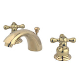 Victorian Two-Handle 3-Hole Deck Mount Mini-Widespread Bathroom Faucet with Plastic Pop-Up