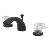 Magellan Two-Handle 3-Hole Deck Mount Mini-Widespread Bathroom Faucet with Pop-Up Drain