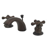 Victorian Two-Handle 3-Hole Deck Mount Mini-Widespread Bathroom Faucet with Plastic Pop-Up