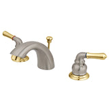 Magellan Two-Handle 3-Hole Deck Mount Mini-Widespread Bathroom Faucet with Plastic Pop-Up