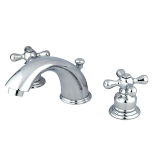 Victorian Two-Handle 3-Hole Deck Mount Widespread Bathroom Faucet with Plastic Pop-Up