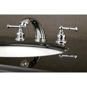 Naples Two-Handle 3-Hole Deck Mount Widespread Bathroom Faucet with Plastic Pop-Up