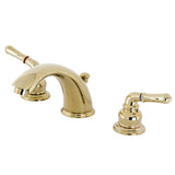 Magellan Two-Handle 3-Hole Deck Mount Widespread Bathroom Faucet with Brass Pop-Up