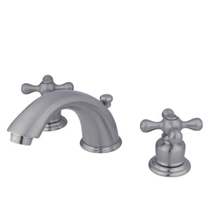 Victorian Two-Handle 3-Hole Deck Mount Widespread Bathroom Faucet with Plastic Pop-Up