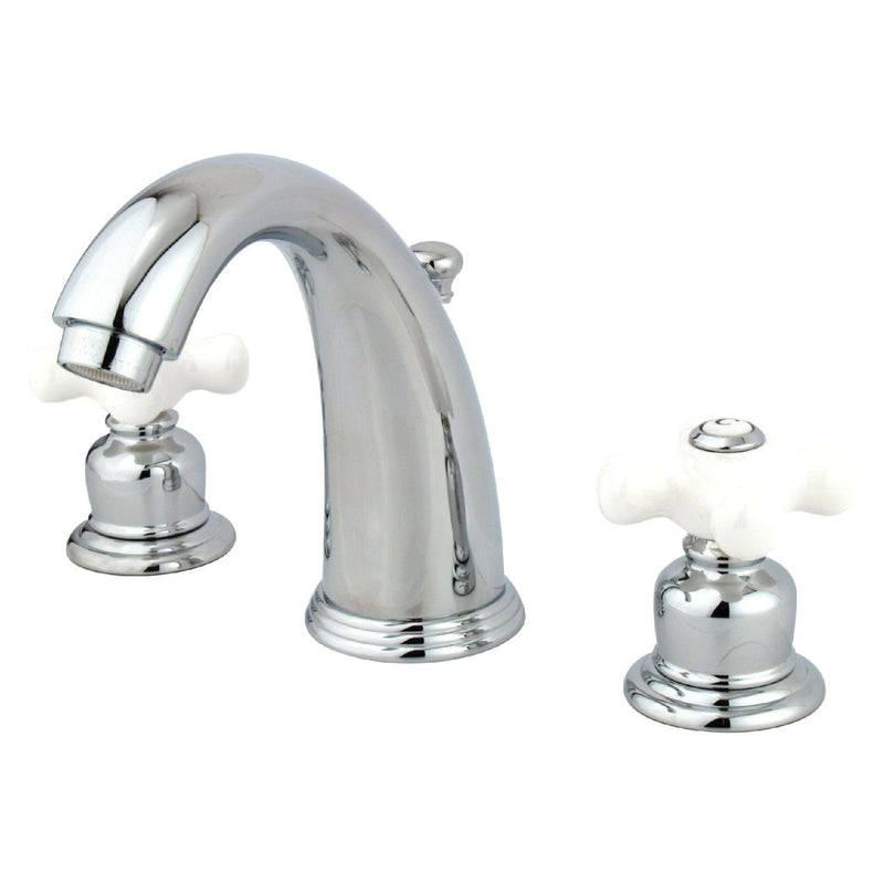 Victorian Two-Handle 3-Hole Deck Mount Widespread Bathroom Faucet with Pop-Up Drain