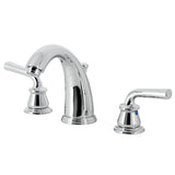 Restoration Two-Handle 3-Hole Deck Mount Widespread Bathroom Faucet with Plastic Pop-Up