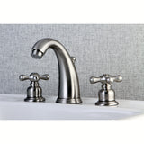 Victorian Two-Handle 3-Hole Deck Mount Widespread Bathroom Faucet with Pop-Up Drain