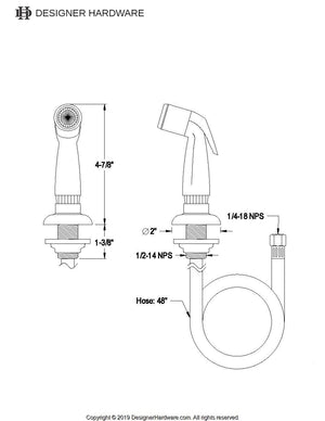 Made To Match Plastic Kitchen Faucet Side Sprayer