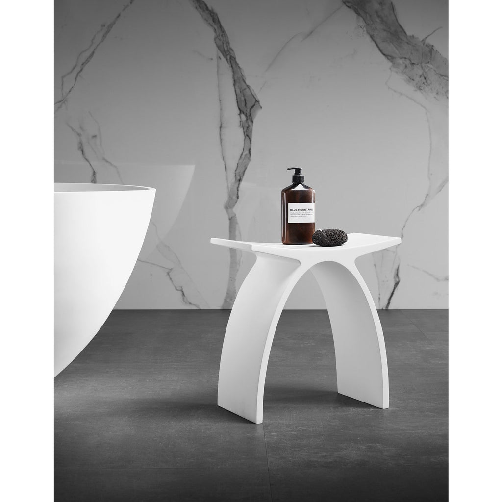 Descanso Solid Surface Arched Bathroom Stool