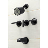 Manhattan Three-Handle 5-Hole Wall Mount Tub and Shower Faucet