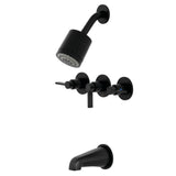 NuvoFusion Three-Handle 5-Hole Wall Mount Tub and Shower Faucet