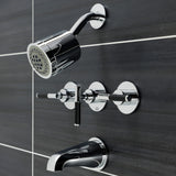 Kaiser Three-Handle 5-Hole Wall Mount Tub and Shower Faucet