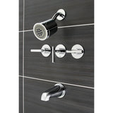 Manhattan Three-Handle 5-Hole Wall Mount Tub and Shower Faucet