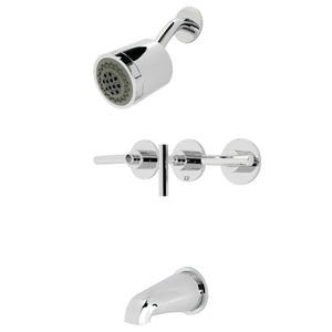 Manhattan Three-Handle 5-Hole Wall Mount Tub and Shower Faucet