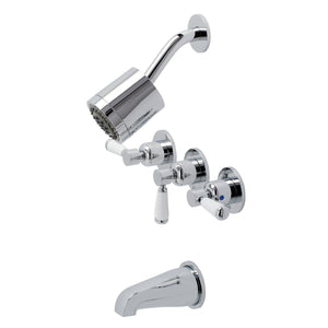 Paris Three-Handle 5-Hole Wall Mount Tub and Shower Faucet