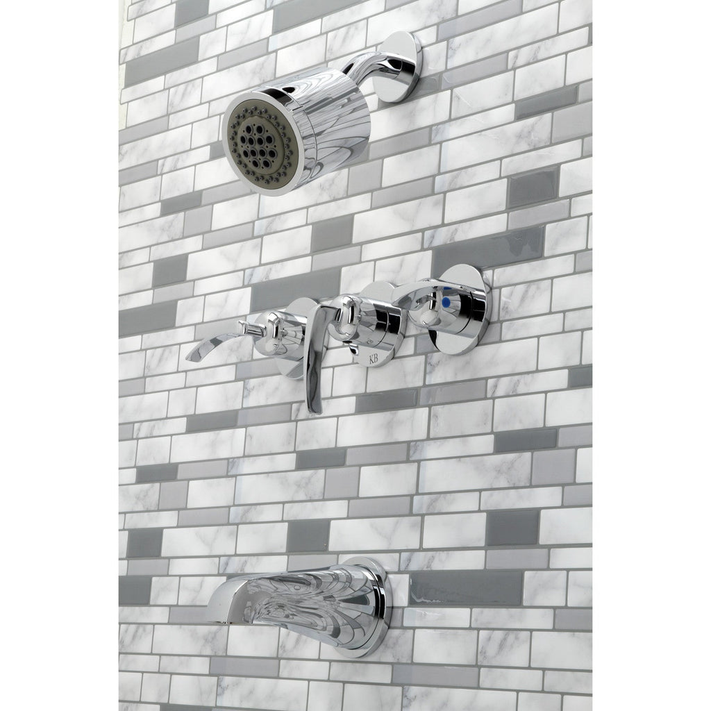 Centurion Three-Handle 5-Hole Wall Mount Tub and Shower Faucet