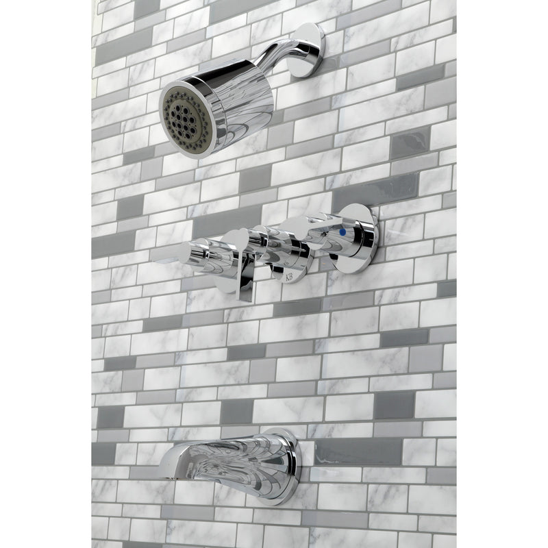 NuvoFusion Triple-Handle Tub and Shower Faucet