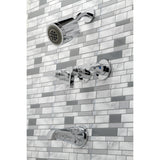 NuvoFusion Three-Handle 5-Hole Wall Mount Tub and Shower Faucet